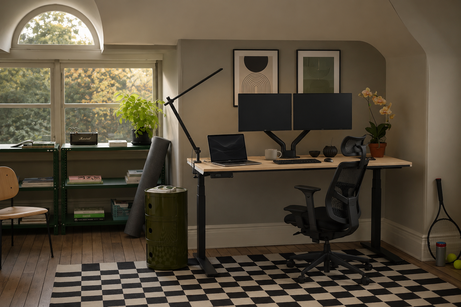 Axis Core desk in a modern living room